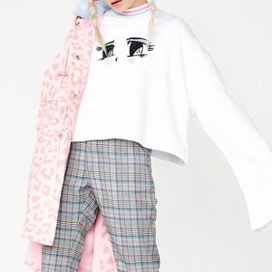 lazy oaf eyes crop sweatshirt Sz S/M